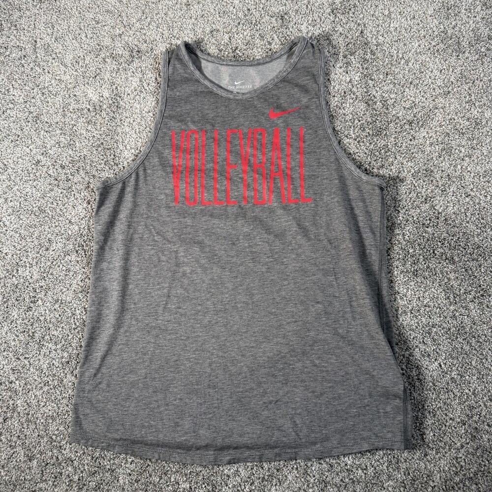 Nike Tank Top Womens Small Gray Dri-FIT Volleyball Sleeveless Athletic Shirt